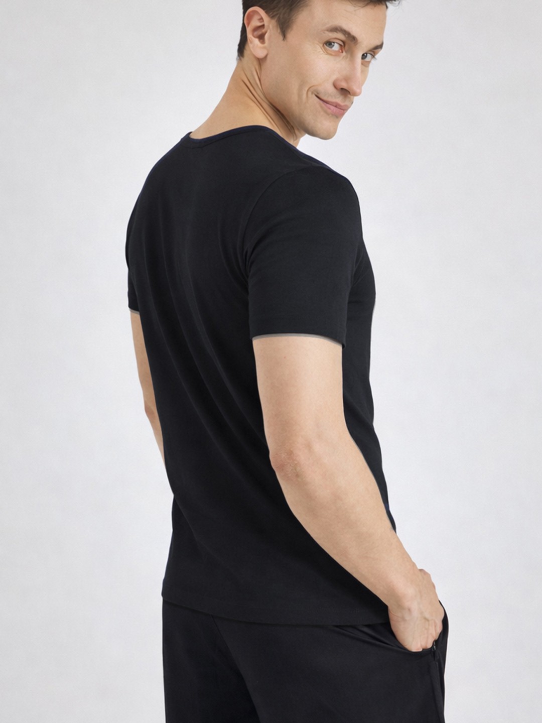 Men Crew Neck Relaxed Fit Lounge Tshirt
