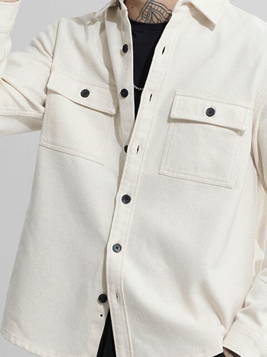 Snitch Classic Relaxed Fit Cotton Casual Overshirt