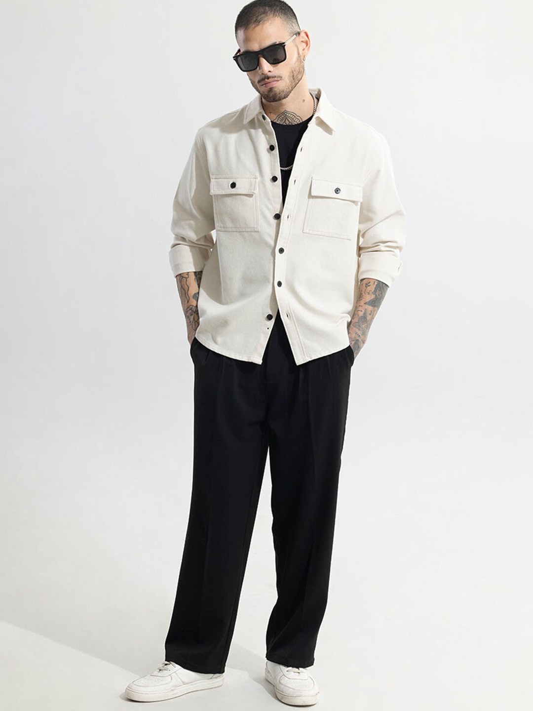 Snitch Classic Relaxed Fit Cotton Casual Overshirt