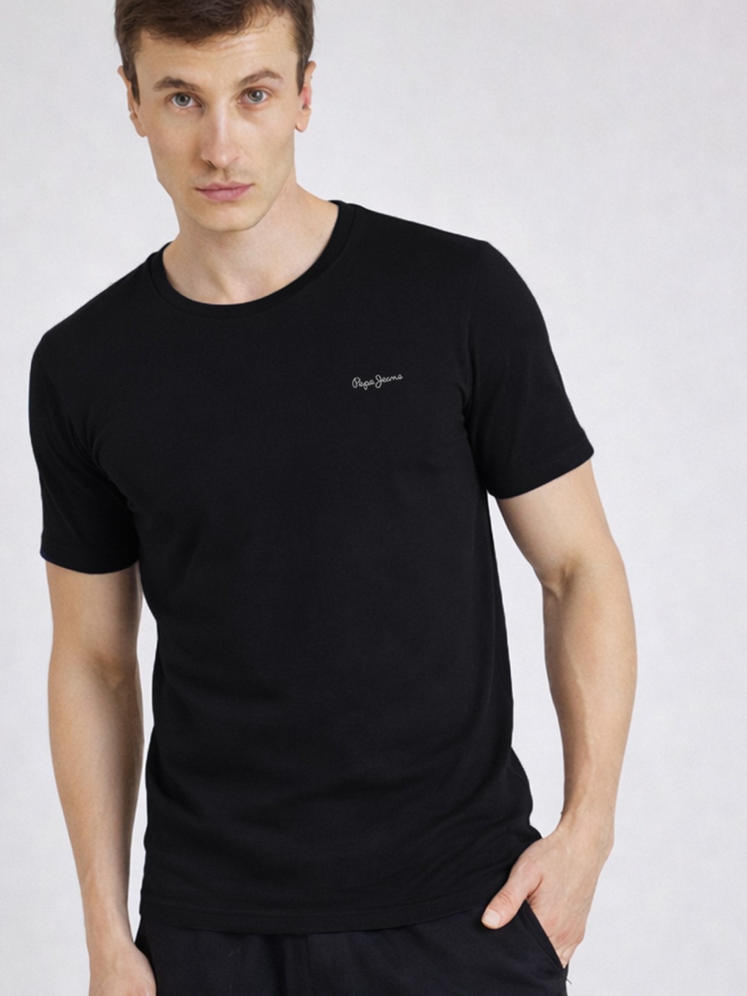 Men Crew Neck Relaxed Fit Lounge Tshirt